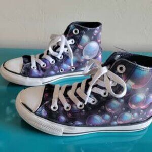 Plae brand.  Purple and grey.  Hiking boot style. Very durable. These are just p